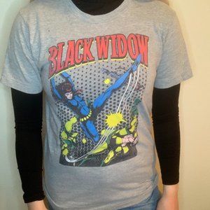 marvel black widow gray t shirt